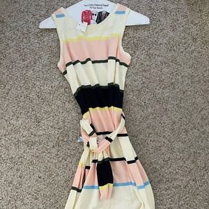 Long brand new with tags long XS multi colored striped maxi dress